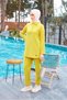 STRIPED SHIRT COLLAR DOUBLE PANT SUIT 43601 - 2