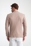 Abrines Men's Dark Beige Half Lined Bag Pocket Cotton Blended Lycra Flexible Fabric Blazer Jacket - 8