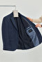 Acario Men's Dark Navy Mono Collar Slim Fit Blazer Jacket (Large Size - Oversized) - 2