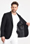 Marcio Men's Black Cotton Blended Stretching Fabric Mono Collar Slim Fit Sports Blazer Jacket - 6