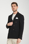 Baselna Krv Men's Black Double Breasted 6 Pieces Metal Button 4 Seasons Blazer Jacket - 7