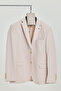 Baselnaa Men's Light Gray Oversize Large Size Slim Fit Lined Buttoned Basic Blazer Jacket - 2