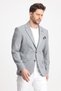 Marcio Men's Gray Cotton Blended Stretching Fabric Mono Collar Slim Fit Sports Blazer Jacket - 5