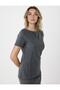 Anthracite Melange Short Sleeve Boat Neck Knitted Blouse - 3