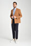 Baselna Krv Men's Mustard Double Breasted 6 Pieces Metal Buttoned 4 Season Blazer Jacket - 3