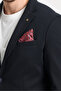 Jasinoo Men's Oversize Large Size Navy Blue Regular Fit Cotton Blended Lycra Blazer Jacket - 4