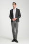 Ribas Men's Navy Blue Lycra Cotton Blended Plaid Patterned Slim Fit Sports Blazer Jacket - 8