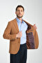 Baselnaa Men's Mustard Oversize Large Size Slim Fit Lined Buttoned Basic Blazer Jacket - 7