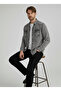 Men's Shirt Slim Fit Gray Washed Men's Denim Shirt - 3