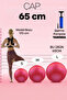 65 cm Pilates Ball and Pump Set |   Suitable for Height 155-170 cm Durable Anti-Slip Red - 5