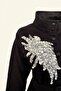 Silver Embroidered Black Color Jean Jacket - 4
