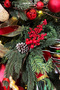 Christmas Ornament Berry Branch with Cones Red Green 25 cm