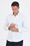 Men's White Long Sleeve Hard Collar Easy to Iron Slim Fit Flexible Shirt 1004250230 - 3