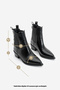 Women's Pointed Toe Elastic Cowboy Back Zipper Heeled Western Boots Esoma Black - 8