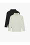 Long Sleeve Turtleneck 2-Piece Camisole T-Shirt Set - 2