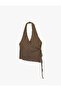 Double-Breasted Collar, Wrinkled Tie Detail, Cropped Sleeveless Blouse - 3