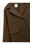 Double-Breasted Kaşe Brown Women's Coat 6Wak00119Ew - 5