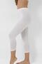 White Bamboo Below Knee Capri Leggings Women's High Waist - 4