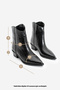 Women's Pointed Toe Cowboy Stitching Detailed Western Boots Vildo Black Croco - 9