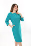 Women's Plus Size Green Lycra Crepe Fabric Lined Hidden Zipper Dress 65N37656 - 4