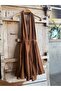 Linen V-Neck, Backless, Brown Mini Dress - 2