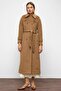 Double Breasted Long Length Coat with Cape Detail K. Kamel 3087
