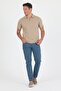 Brown Short Sleeve Plain Suprem Polo Collar Pocketless Cotton Casual Slim Fit T-Shirt 1011250164 - 2