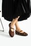 Women's Milan Beaded Floral Detailed Sucuba Women's Ballerinas