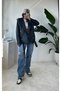 New Season Oversize Women's Black Biker Leather Jacket