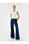 V Neck Sleeveless Gold Buttoned Knitwear Vest