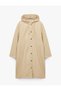 Oversized Hooded Long Raincoat with Pockets - 3