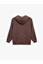 Fleece-Lined Hooded Long Sleeve Kangaroo Pocket Oversized Sports Sweatshirt - 5