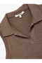 Sleeveless Polo Neck Knitwear Sweater - 5