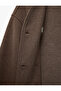 Long Sleeve Stand Collar Buttoned Double-Breasted Cashmere Jacket - 6