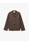 Long Sleeve Stand Collar Buttoned Double-Breasted Cashmere Jacket - 3