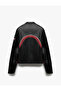 Long Sleeve Color Block Pocket Zipper Faux Leather Biker Jacket - 4