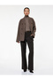 Long Sleeve Stand Collar Buttoned Double-Breasted Cashmere Jacket - 2