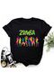 Zumba Dance Printed Cycling Neck Cotton Short Sleeve Oversize Women's Tshirt