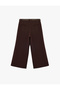 Belted Applique Pocket Culotte Fit Short Wide Leg Fabric Trousers - 4