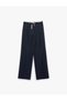 Wide Leg Baggy Pants with Extra Fabric Detail and Tie Waist Pockets - 3