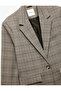 Double Breasted Pocket Long Sleeve Plaid Oversize Blazer Jacket - 8