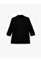 Crepe Fabric Regular Fit Shawl Collar 3/4 Sleeve Blazer Jacket - 4