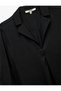 Jacket Collar Fold Detail 3/4 Sleeve Satin Blouse - 5