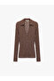 Slim Fit Semi-Transparent Long Sleeve Turn-Down Collar Lace Shirt - 3