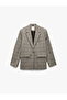 Double Breasted Pocket Long Sleeve Plaid Oversize Blazer Jacket - 6
