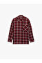 Long Sleeve Pocket Detailed Plaid Oversize Shirt Jacket - 3