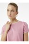 Cotton Slim Fit Short Sleeve Crew Neck T-Shirt with Crochet Detail - 2
