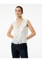V-Neck Ruffled Sleeveless Chiffon Shirt