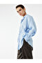 Modal Fabric Long Sleeve Oversize Shirt with Tie Waist Detail - 2