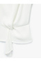 Cap Sleeve Knot Detailed Stand Collar Blouse - 5